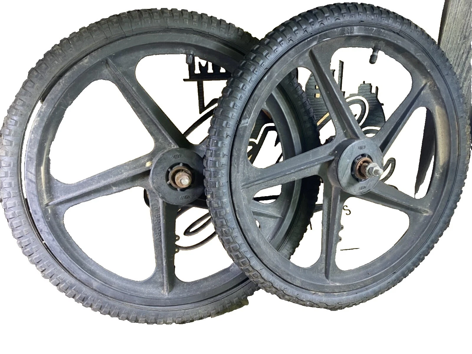 Bicicleta BMX-Vieja Escuela Ruedas Negro y piezas de bicicleta vintage Juego de ruedas