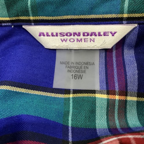 Allison Daley Women’s Maternity Long Sleeve Button Up Plaid Top Size 16W NWT - Picture 3 of 8
