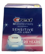 CREST 3D WHITESTRIPS SENSITIVE LED BLUE LIGHT 28 STRIPS+14 TREATMENTS EXP. 2026
