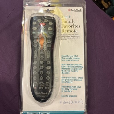 New UNIVERSAL REMOTE Radio Shack 4-IN-1 Family Favorite 15-2142 Backlit Function