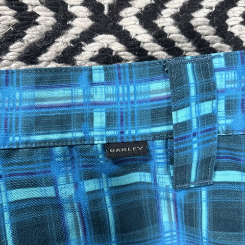 Vintage Oakley Golf Pants 38x34 Blue Plaid  - Picture 7 of 11