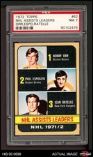 1972 Topps #62 Bobby Orr Assists Leaders Bruins / Rangers-Hockey PSA 7 - NM