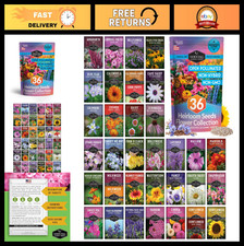 36 Pack Flower Seeds Garden Kit - Annual & Perennial Heirloom Seeds for Pollinat