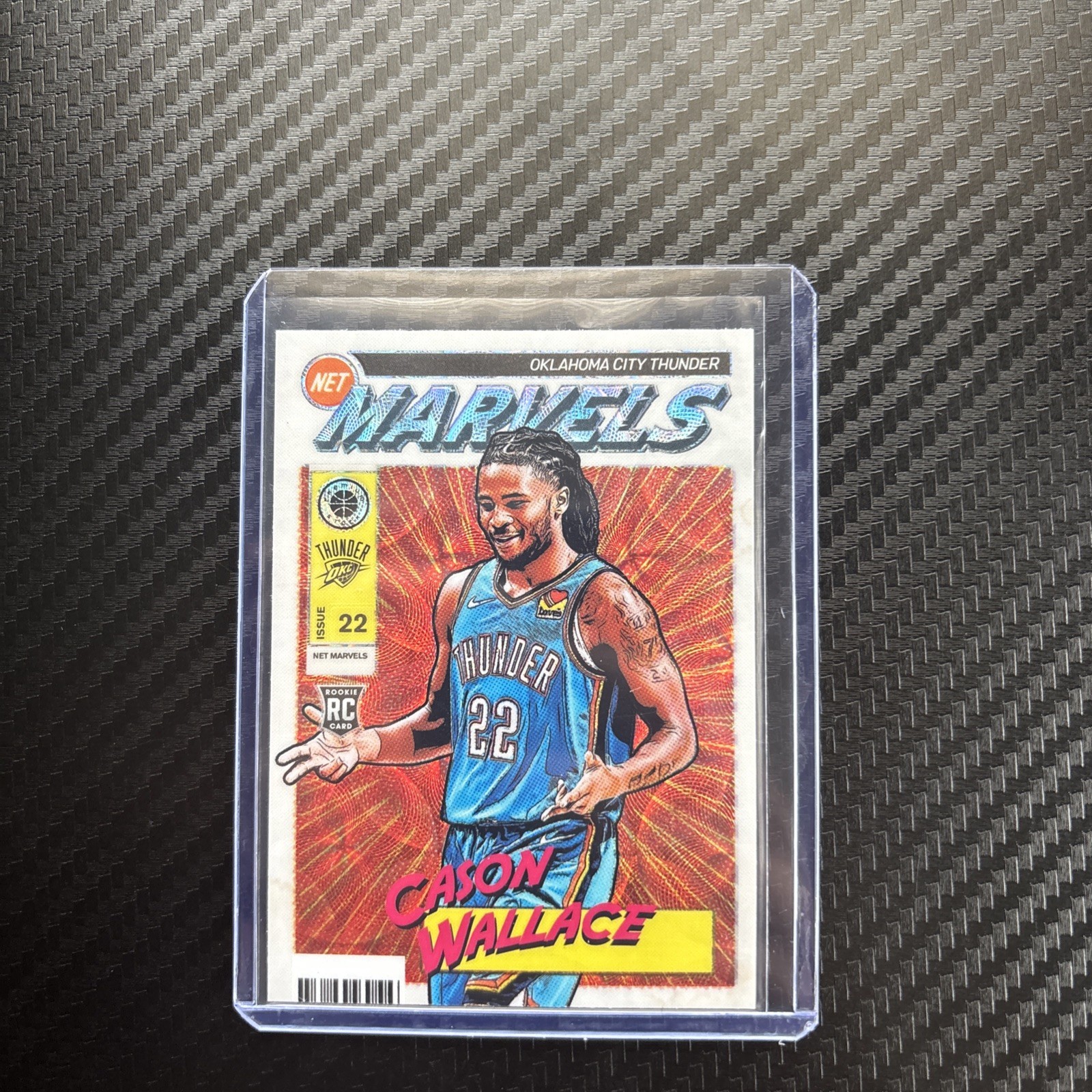 Cason Wallace 2023-24 Panini Hoops Premium Stock # 22 RETRO NET MARVELS PRIZM