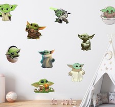 Baby Yoda Grogu Characters Set Wall Sticker Decal Kids Room SW34