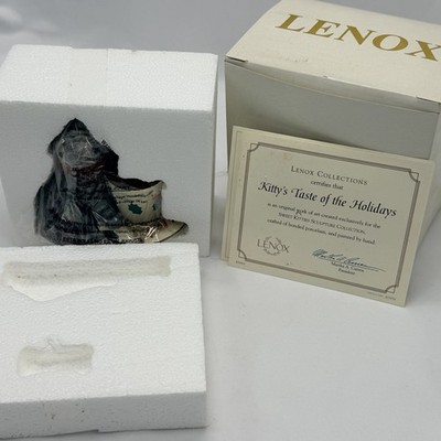 Lenox Kitty s Taste of the Holidays Cat Figurine 2005 Sweet Kitties COA Box New