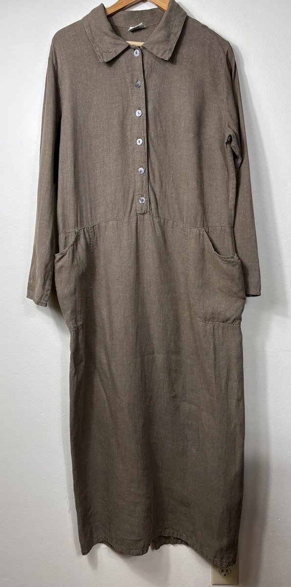 chinese dress ladies Danni Dress in Italian Washed Linen Light Blue Light Blue / M
