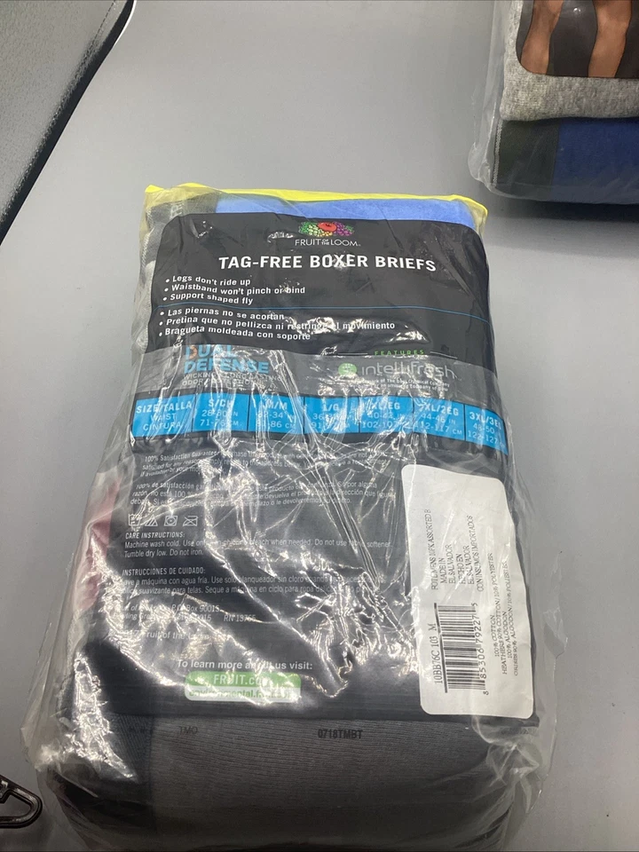 20 calzoncillos boxer azul gris rojo mediano M 32-34 pulgadas Fruit Of The Loom-2017-18 Foto 3 de 4