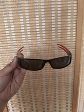 Vintage Christian Dior CD 2000 sunglasses black red split fork Y2K galliano