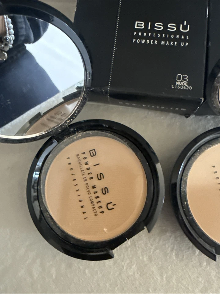 LOT OF TWO BISSU PROFESSIONAL POWDER MAKEUP #03 NUDE NEW BEAUTY FACE PRESSED 2 - Image 2 of 4