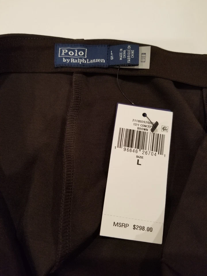 Legging Polo Ralph Lauren Estribo Elastizado Cremallera Lateral Marrón Oscuro Talla L Foto 4 de 4