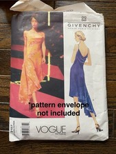 RARE Vogue 2157 Sewing Pattern, McQueen/Givenchy Bias-Cut Dress Sizes 6 -10 GUC
