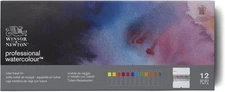 Winsor & Newton Professional Watercolour Paint Set w/ Tube Travel Tin 12 pc ~NEW