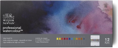 #ad Winsor amp; Newton Professional Watercolour Paint Set w Tube Travel Tin 12 pc NEW $24.95