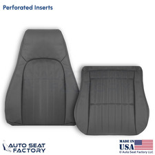 1997-1999 For Chevy Camaro Leather Perf Front Passenger Side Seat Covers Dk Gray