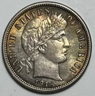 1914 Barber Dime. Toned! MS UNCIRCULATED Colors!!