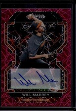 2022 Panini Prizm Draft Picks #PDP168 Will Mabrey Neon Pink Velocity