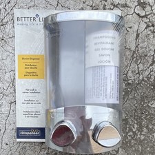 Better Living Duo Shower Dispenser Clear Silver Wall Mounted Easy to Refill