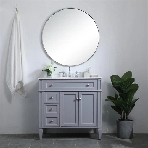 Elegant Decor Williams 36" Single Marble Top Bathroom Vanity in Gray - Picture 16 of 16
