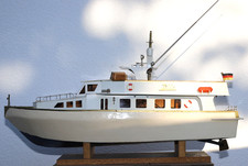 Holzboot Tille RC Ferngesteuert, Yacht Länge 92cm, Vintage Schiff Motorboot