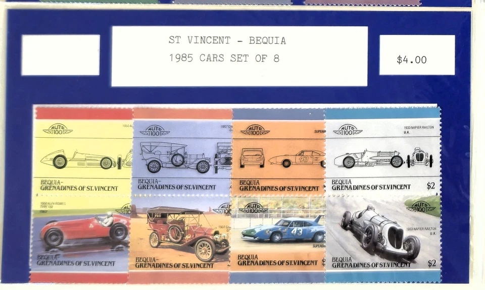 Car Collection Stamps - Transportation Automobile Classic Cars Mint/Used - Image 4 of 4