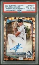 2025 Bowman Chrome - Carlos Lagrange 1st Peanuts Auto /5 - PSA 10 - POP 1