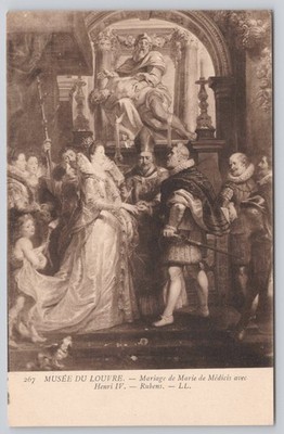 Postcard Art Marriage of Marie De Medicis with Henri IV 74C