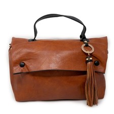 Borsa donna a mano color cuoio con tracolla postina da lavoro ufficio avvocato