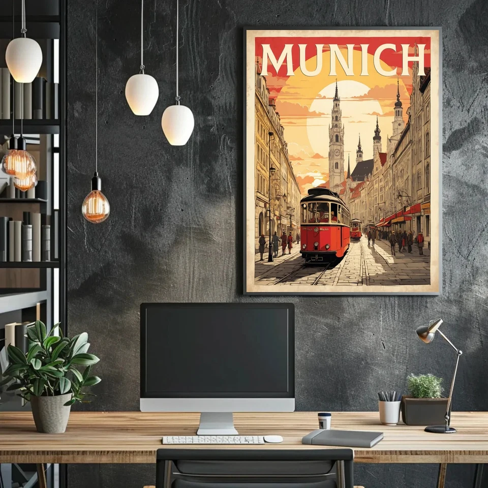 Póster de viaje vintage de Múnich Foto 2 de 4