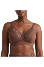 Rhonda Shear Women's Molded Cup Lace Bra Espresso