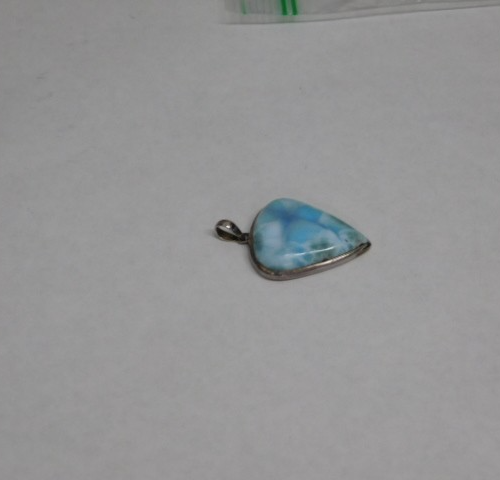 Natürlicher Larimar Sterling Silber Anhänger - Bild 1 von 5