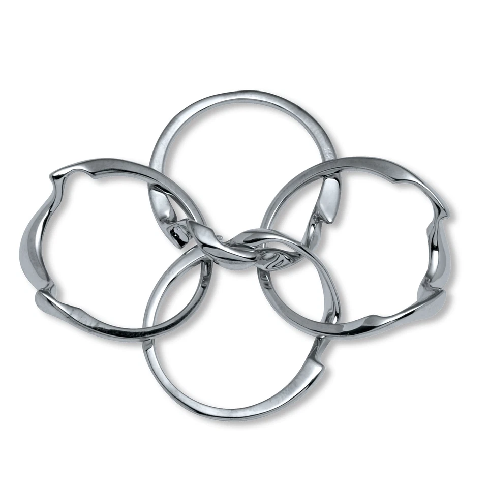 Anillo rompecabezas símbolo de compromiso chapado en platino Foto 4 de 4