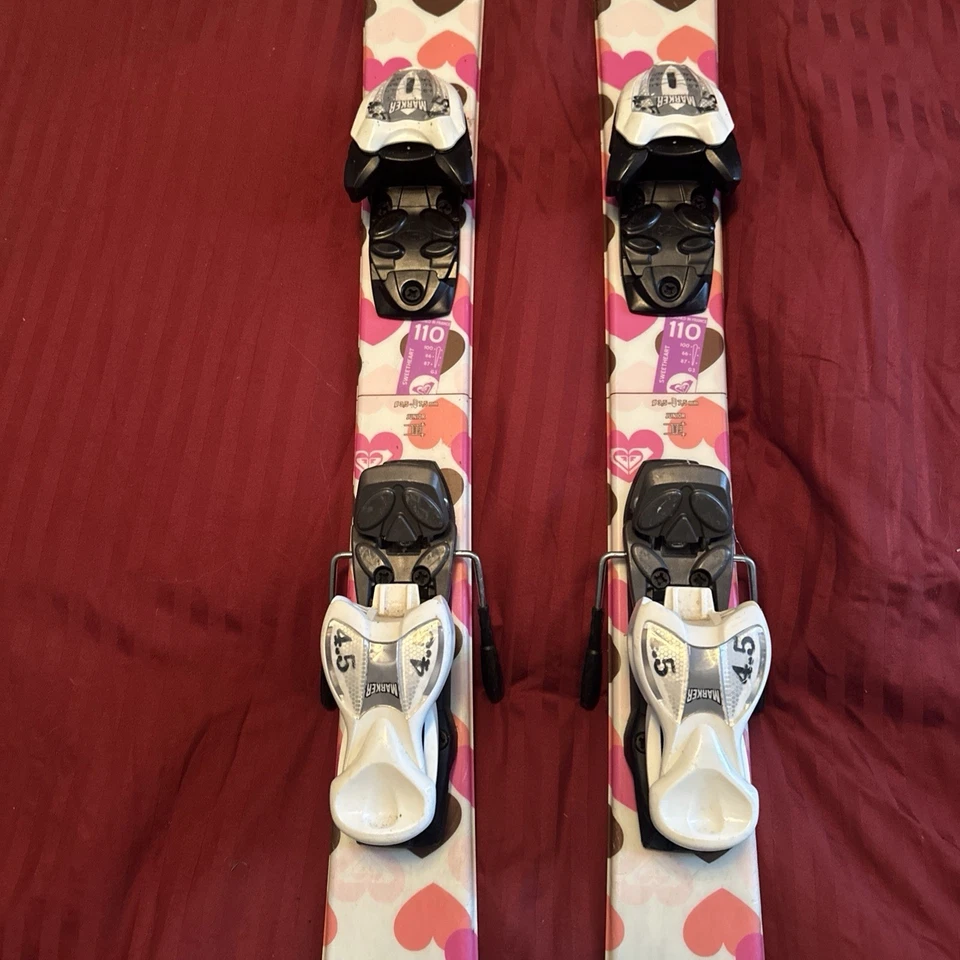 Roxy Sweetheart Junior niñas esquís 110 cm con fijaciones Marker 4,5 Foto 2 de 4