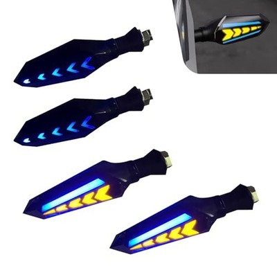 4 PCS Motorcycle Turn Signal Lights, 12V LED Arrow-shape Indicator, Dual-sided 