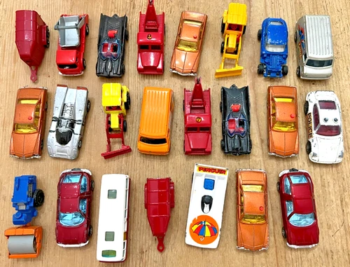 23 Vintage Corgi Juniors CARS and TRUCKS in Varying Condition