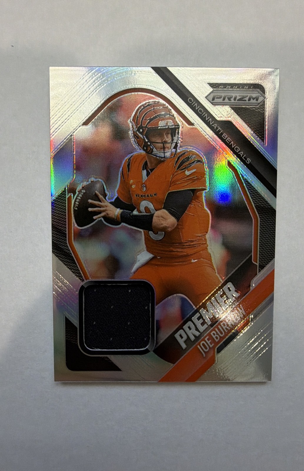 2025 Panini Prizm -  Silver Premier Jerseys Joe Burrow #PJY-JBW (MEM)