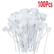 New 100Pcs Zip Ties Write on Ethernet RJ45 RJ12 Wire Power Cable Label Mark Tags