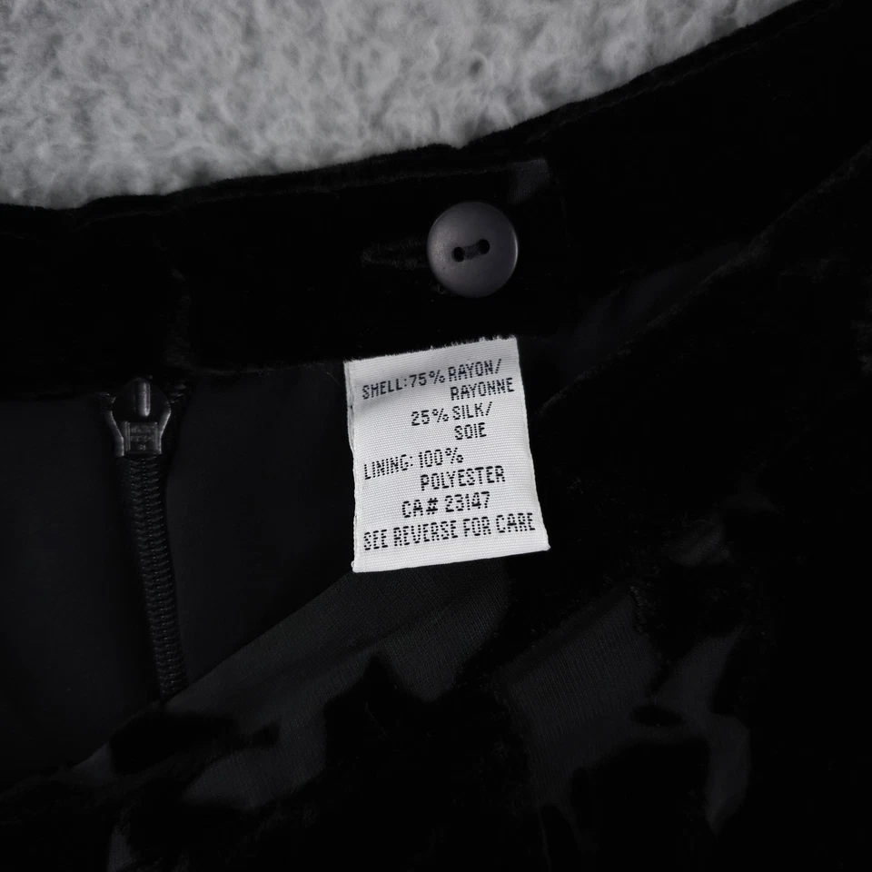 Maxi falda vintage Talbots para mujer 14P terciopelo negro floral mezcla de seda Burnout Foto 4 de 4