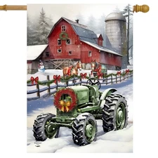 Briarwood Lane Farm Christmas House Flag