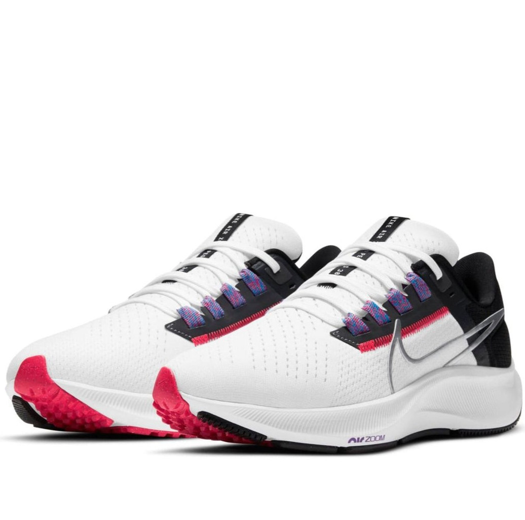 Nike Air Zoom Pegasus 38 Running Shoes White Black Womens 11 UK 8.5 EU 43