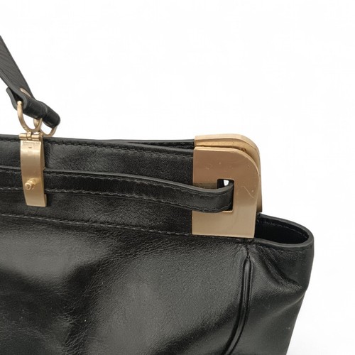 Reiss Handbag Size Large Black Leather Women's Top Handle Smart Work Preloved - Picture 17 of 24