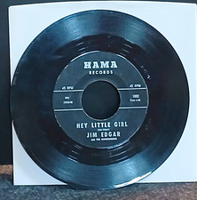 Rare Oklahoma 45 Jim Edgar & the Roadrunners Hey Little Girl/Apartment #9 Hama