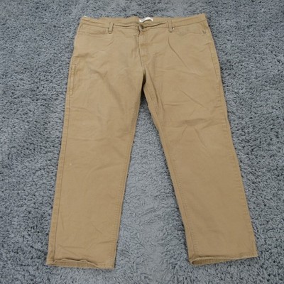 Levi Strauss Signature Gold Pants Men 46x29 Tan Cotton Stretch Athletic Straight
