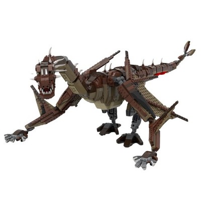 Two-Legged Wyvern Dragon with Long Neck Display Model Building Set 1708 Pcs
