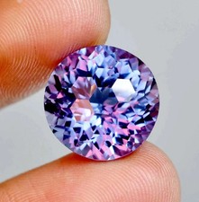 20 Ct Tanzania Natural Bi-Color Tanzanite Round Cut Certified Gemstone Rare Find