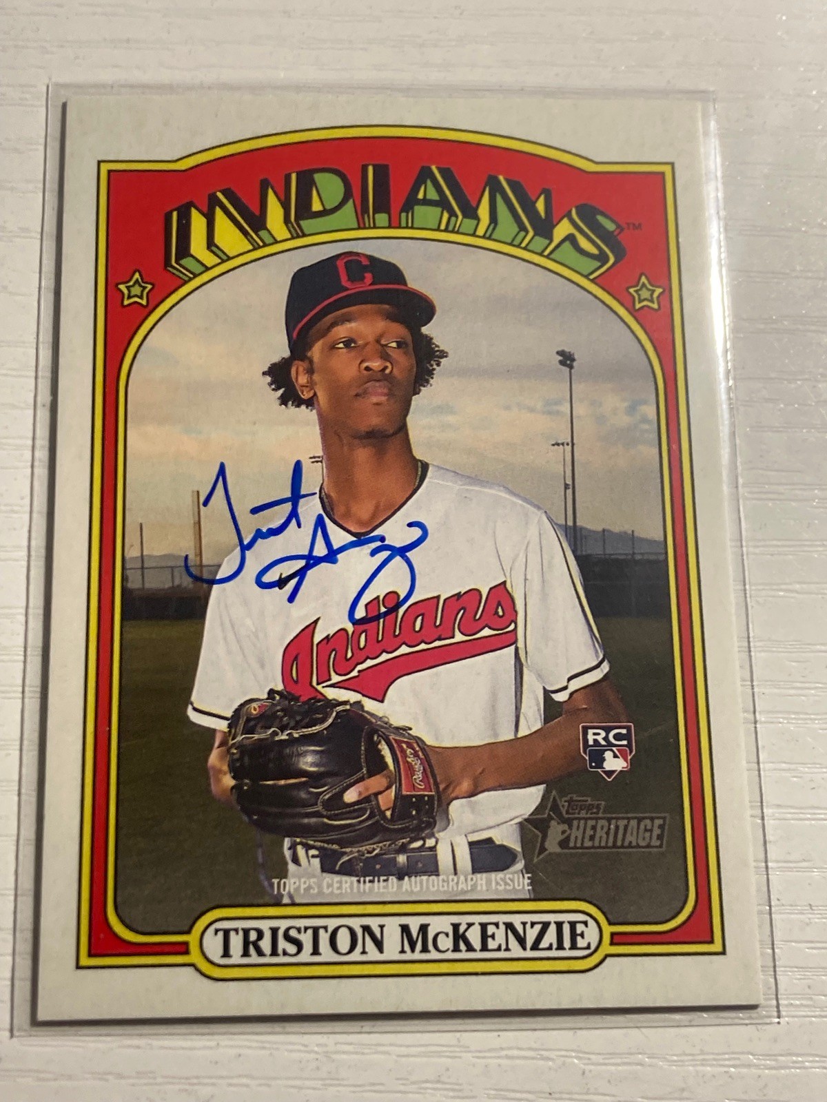 2021 Topps Heritage High Number Real One Blue Auto Triston McKenzie RC ROATM