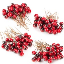 MAQIHAN Artificial Holly Berries - 150 Pcs Christmas Burgundy