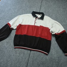 Vintage Pierre Cardin Rugby Polo Shirt Mens L White Red Colorblock 90s Grunge