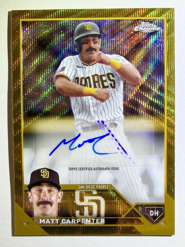 2023 Topps Chrome #AC-MC MATT CARPENTER Auto Gold Wave /50 Autograph Padres SP
