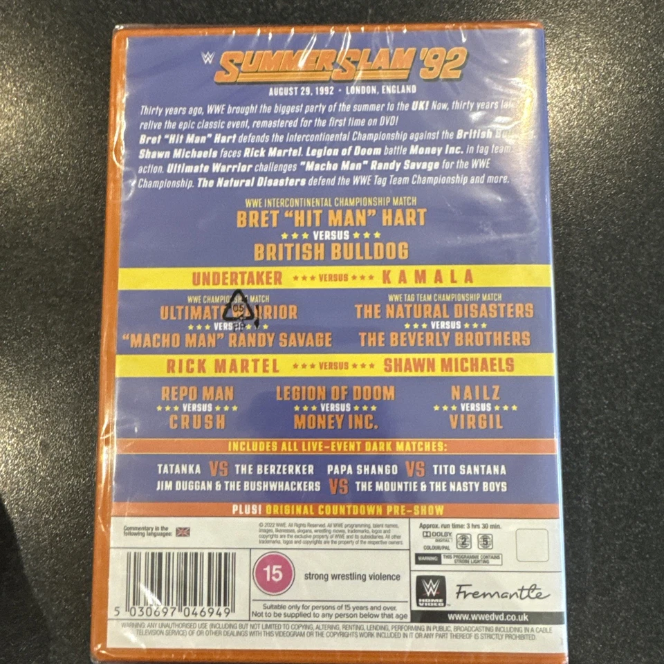 WWE: SummerSlam 1992 - 30th Anniversary Edition (2022) NEW SEALED DVD - Image 2 of 2